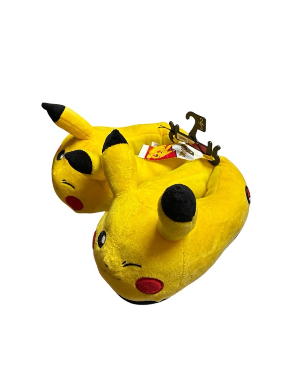 Pokemon Pikachu Kids Plush Character Slippers in Bright Yellow - Picture 8 of 8